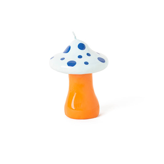 Grande Bougie Champignon Bleu Indigo Peinte à la Main Helio Ferretti Vue 1