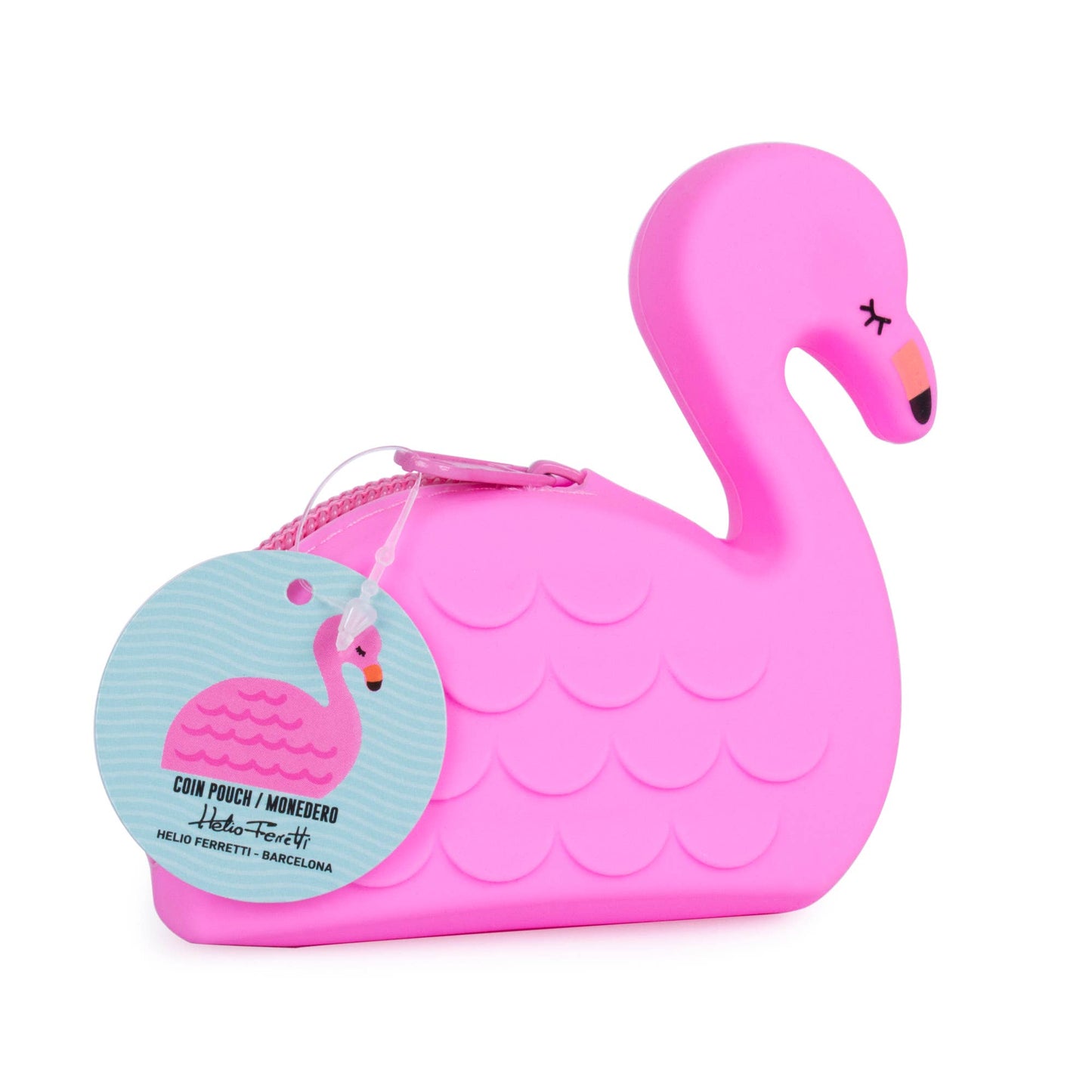 Porte Monnaie Silicone Flamant Rose Helio Ferretti Vue 1