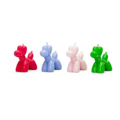 Magenta Balloon Dog Candle