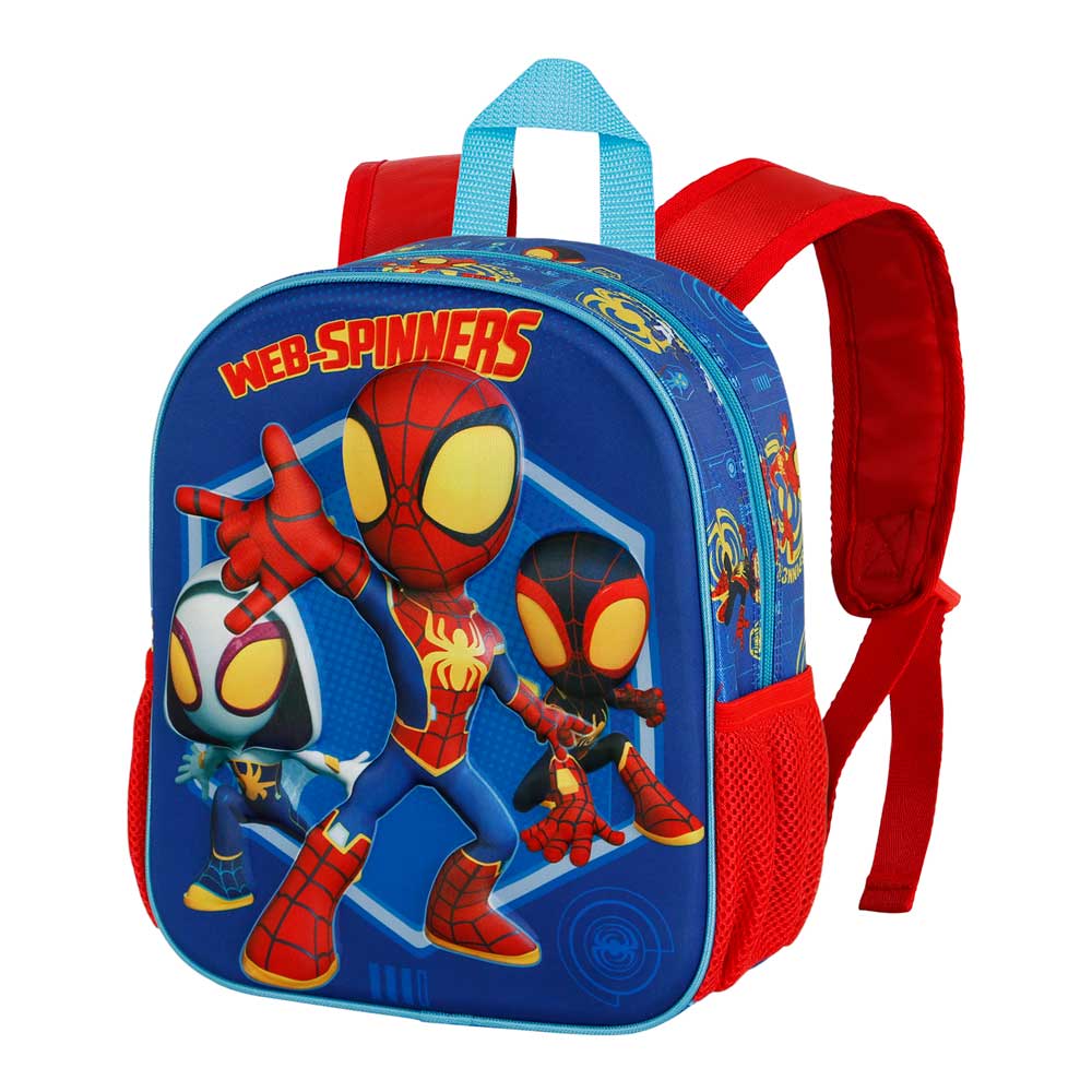 Small Blue 3D Marvel Backpack - Spider-Man Spinners