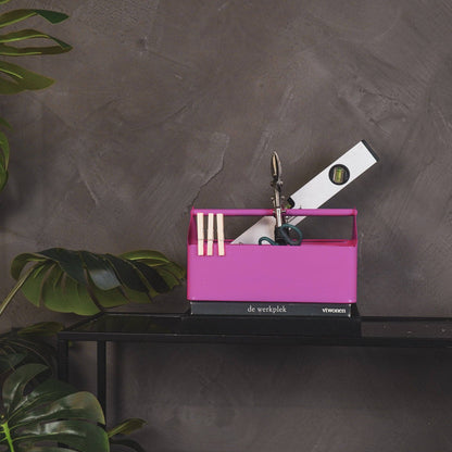 Caja organizadora - Metálica - Rosa - 30x17x17cm