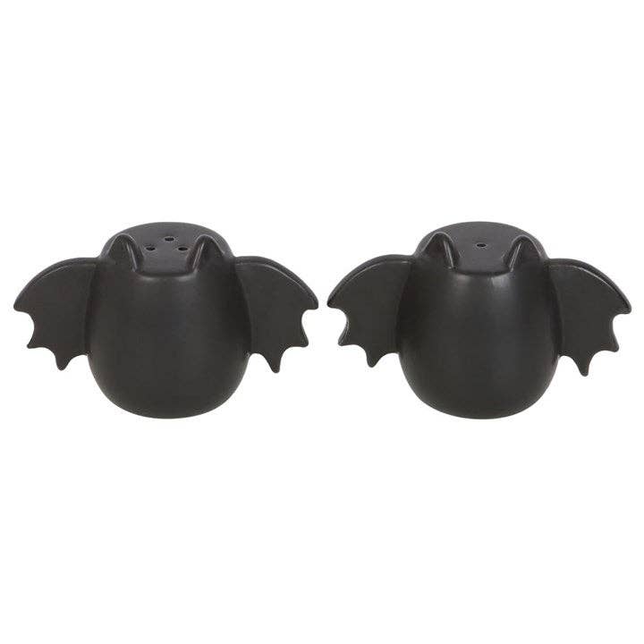 Salières et poivrières ailes de chauve-souris gothiques pour Halloween