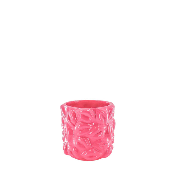 Pot - Bisous - Céramique - Rose Néon - 11x11x11,5cm