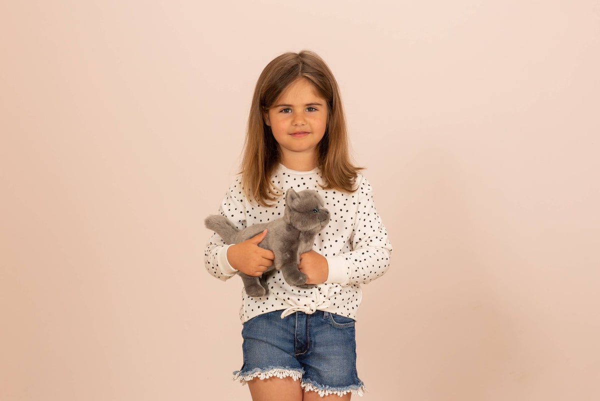 Peluche gatto Chartreux in piedi