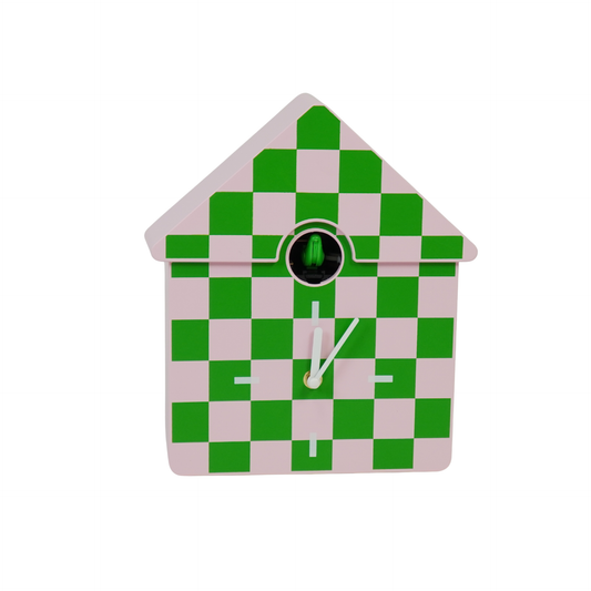 Horloge - Horloge Murale Coucou - Motif - Vert/Rose - 24x27x9cm