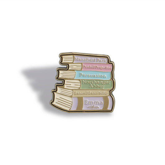 Pin badge - Jane Austen (Stack of books)