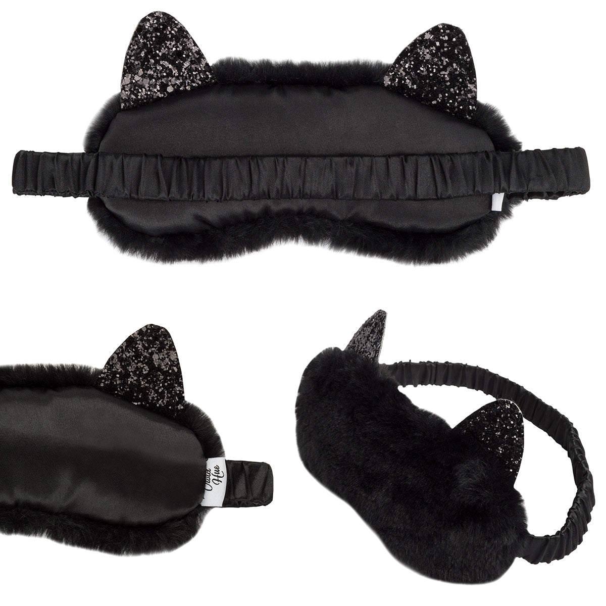 ぬいぐるみ猫型スリーピングマスク 黒猫