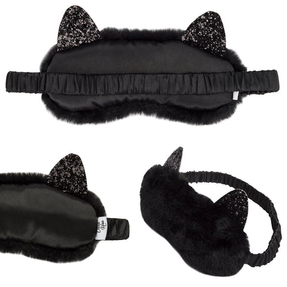 ぬいぐるみ猫型スリーピングマスク 黒猫