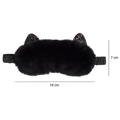 ぬいぐるみ猫型スリーピングマスク 黒猫