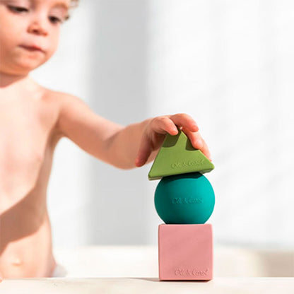 3 Geometric Figures Soft Colors Baby Stacking Toy Blocks