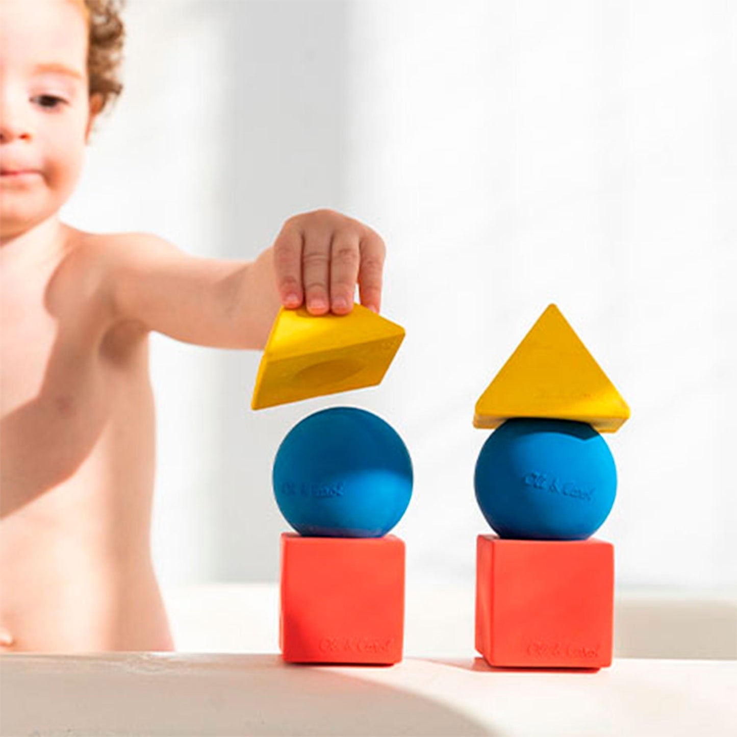 3 Geometric Figures Basic Colors Baby Stacking Toy Blocks