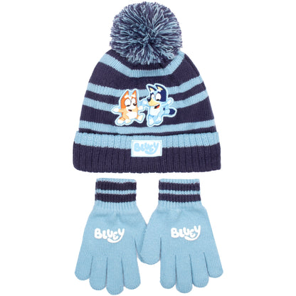 Bluey Children's Winter Hat & Gloves Set Warm and Comfy Bonnet & Gloves Set