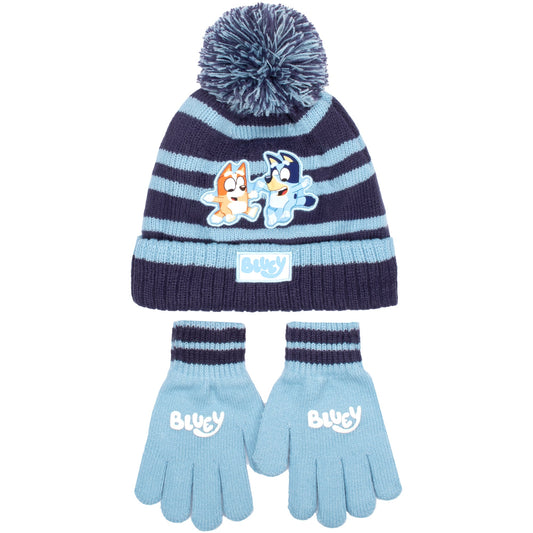 Bluey Children's Winter Hat & Gloves Set Warm and Comfy Bonnet & Gloves Set