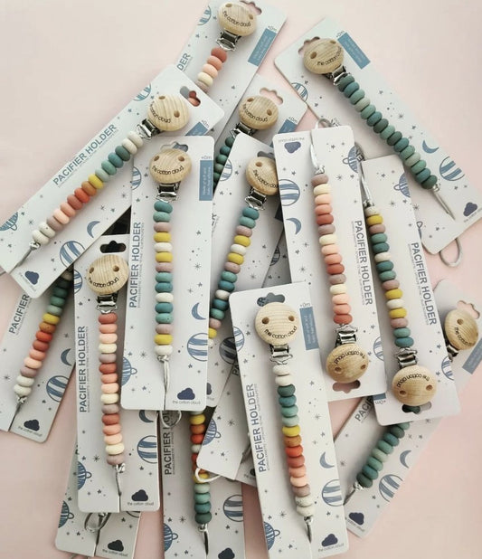 Bonbon Schnullerkette aus Silikon Rainbow