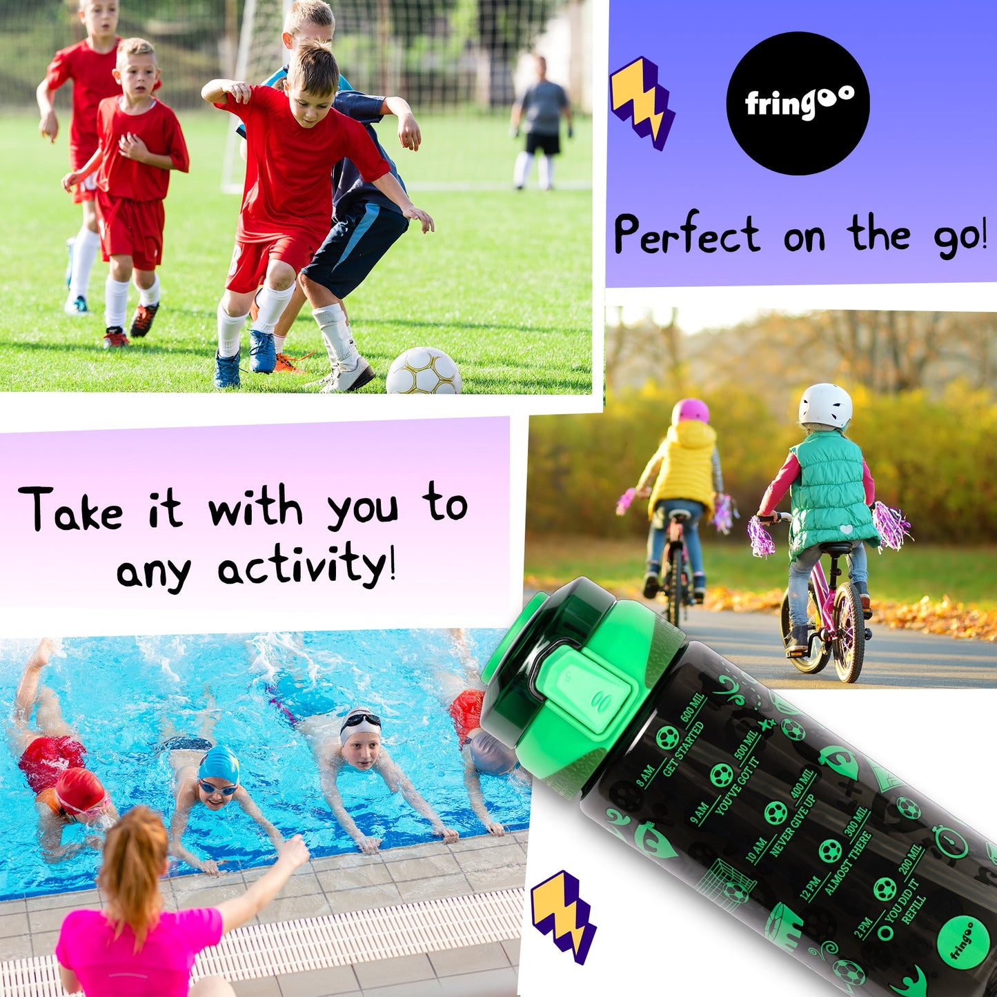 Gourde – Straw Bottle – Neon football