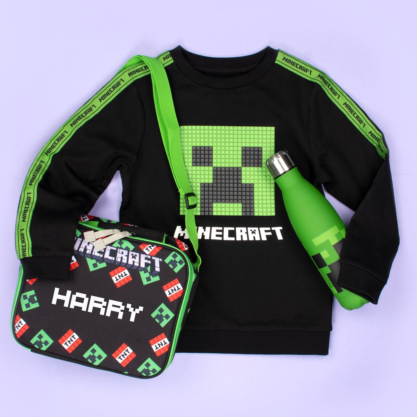 Minecraft vert Creeper Sweatshirt – noir