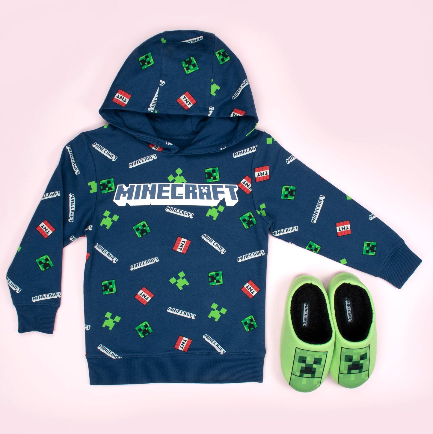 Minecraft Creeper Pattern Sweat à capuche – Navy