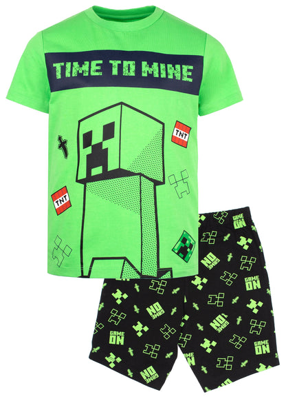 Minecraft Short Sleeve Pyjama – vert