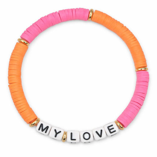 スウィフティーズ友情ブレスレット MY LOVE - ピンクとオレンジ