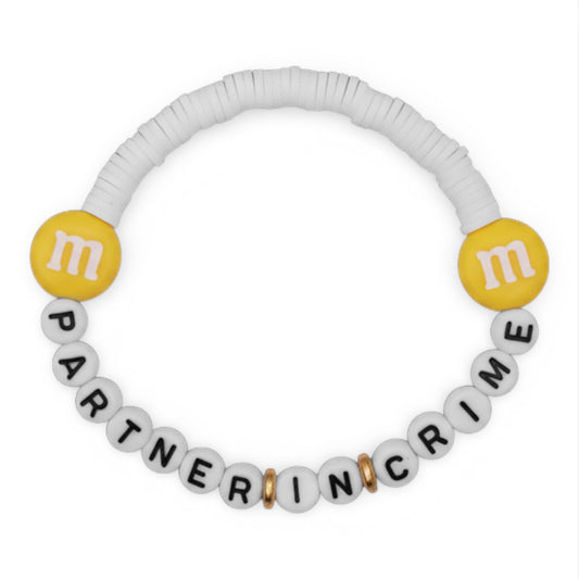 Bracelet Amitié Swifties PARTNER IN CRIME - Blanc