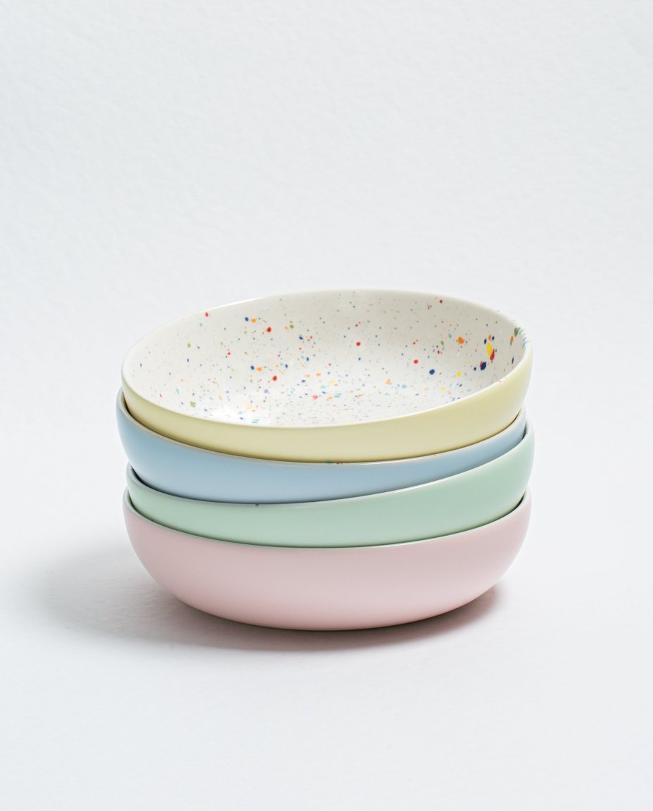 Breeze Party In Stoneware Pasta Plate 21cm 4 Pieces Set Mix Color