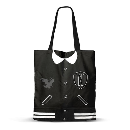 Wednesday Varsity Shopping Bag, Black