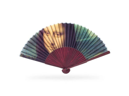 Durable bamboo hand fan printed with Leonardo da Vinci's Mona Lisa