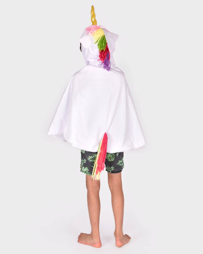 White unicorn rainbow cape 3-8 years (size 98-128)