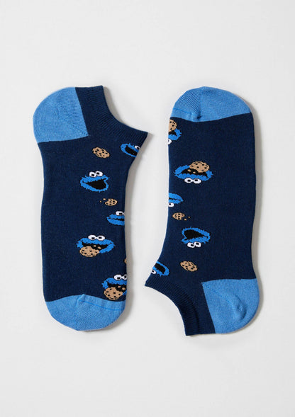BeSesameStreet Cookie Monster - Chaussettes Cheville en Coton Bio