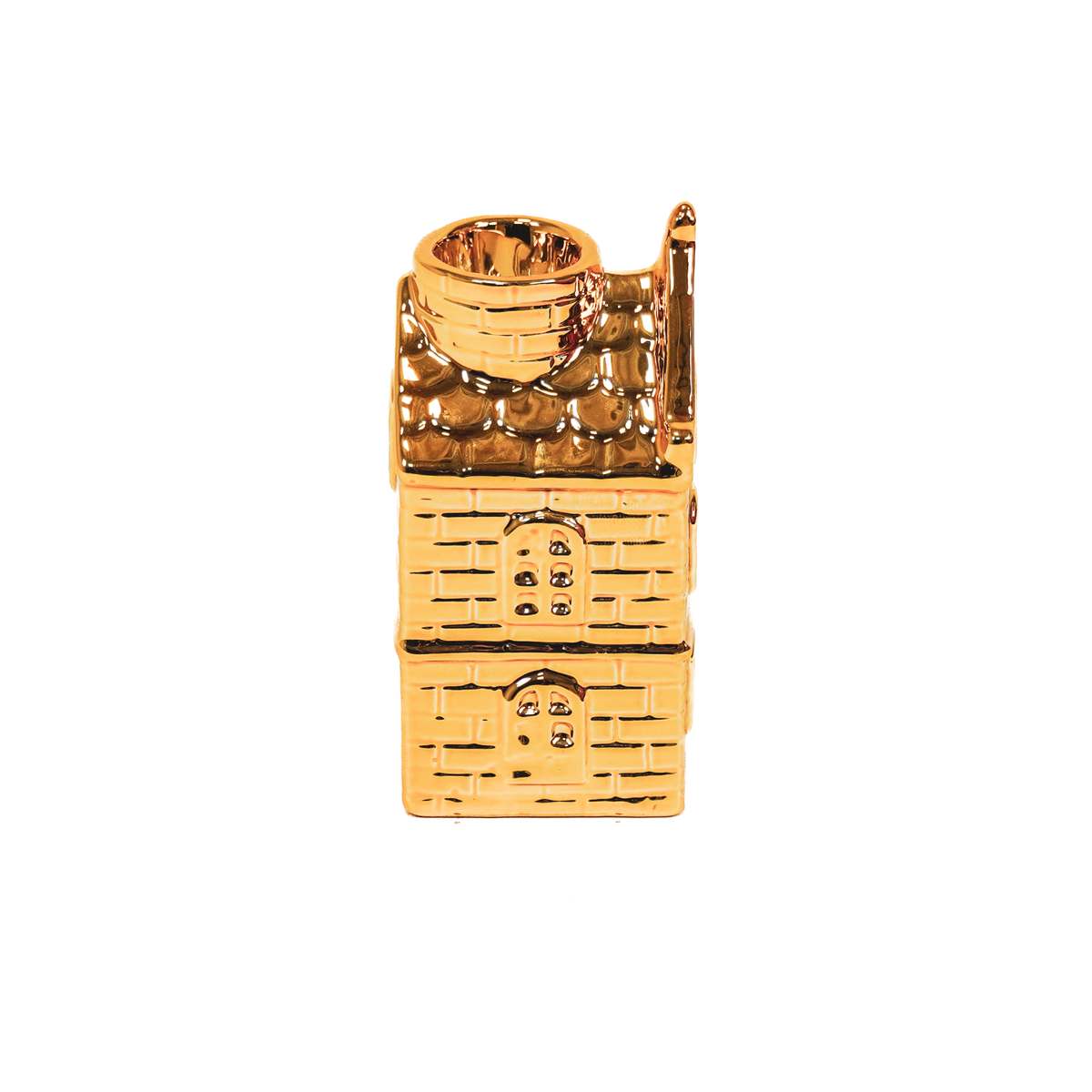 Candeliere - Casa - Ceramica - Oro - 6x5,5x11cm