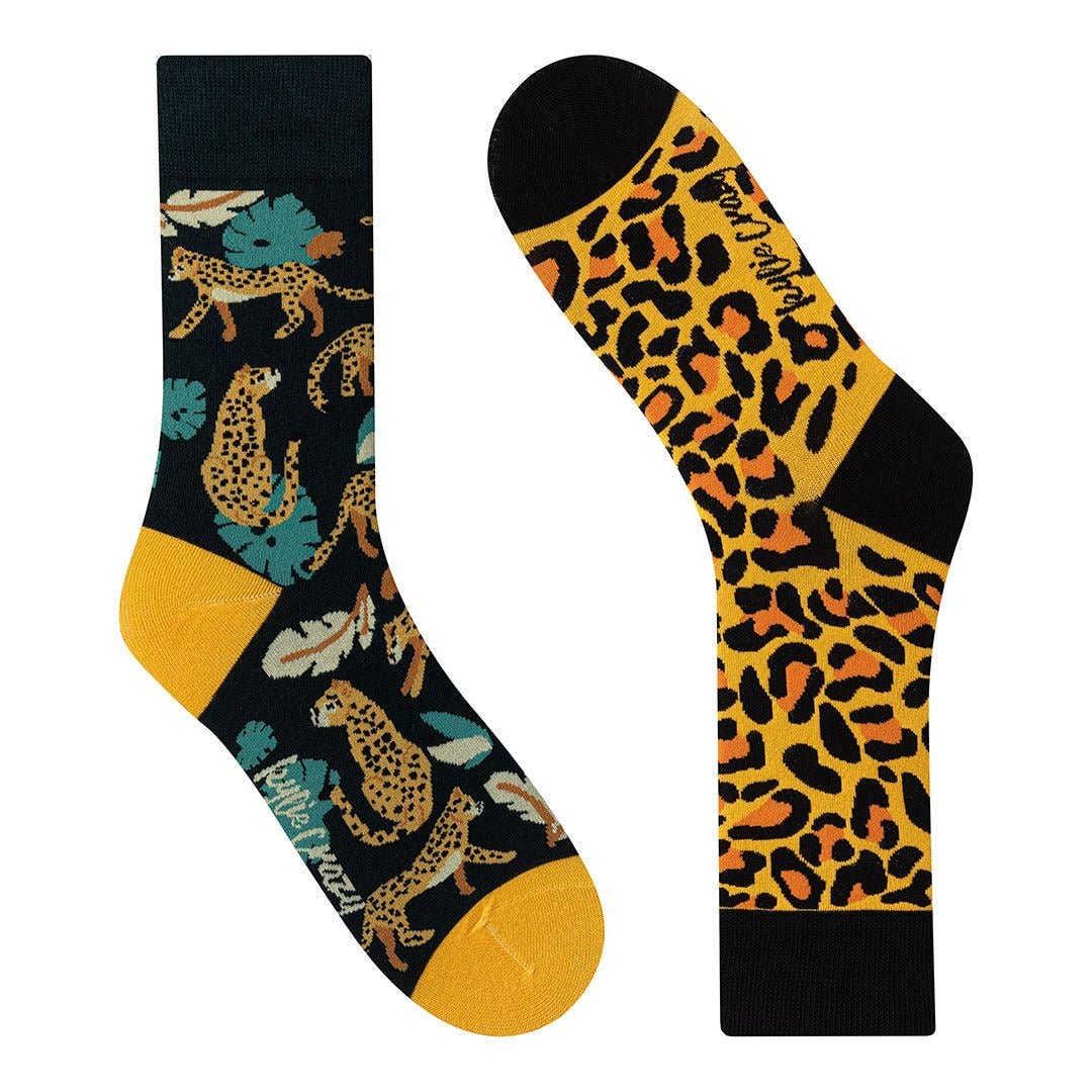 Fun "seamless" cotton socks. LEOPARD