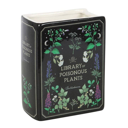 Vase en forme de livre botanique gothique de plantes vénéneuses