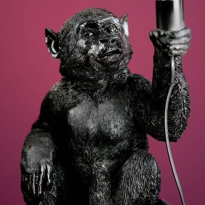 Lampada da tavolo Abu Monkey, nera, 25,5 x 23,5 x 39,5 cm