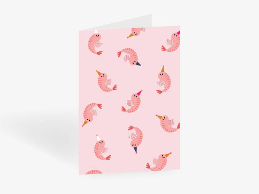 Carte d’anniversaire Crevettes festives