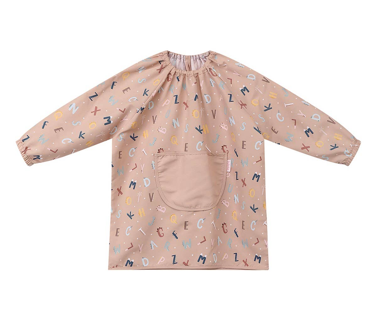 Babero con bolsillo, letras del alfabeto divertidas, talla 4