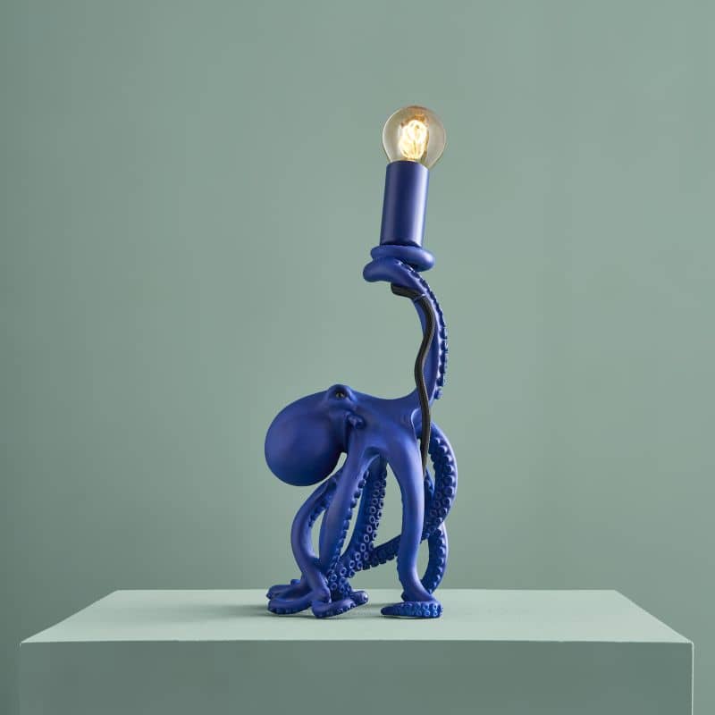 Baby Otto the Octopus Table Lamp, Blue Resin, 15.5 x 13.5 cm