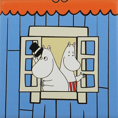 Set of 4 ceramic coasters in a box - Moomin (House)
