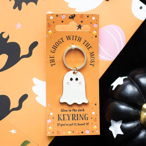 Glow in the Dark Ghost Keychain "The Ghost With The Most"