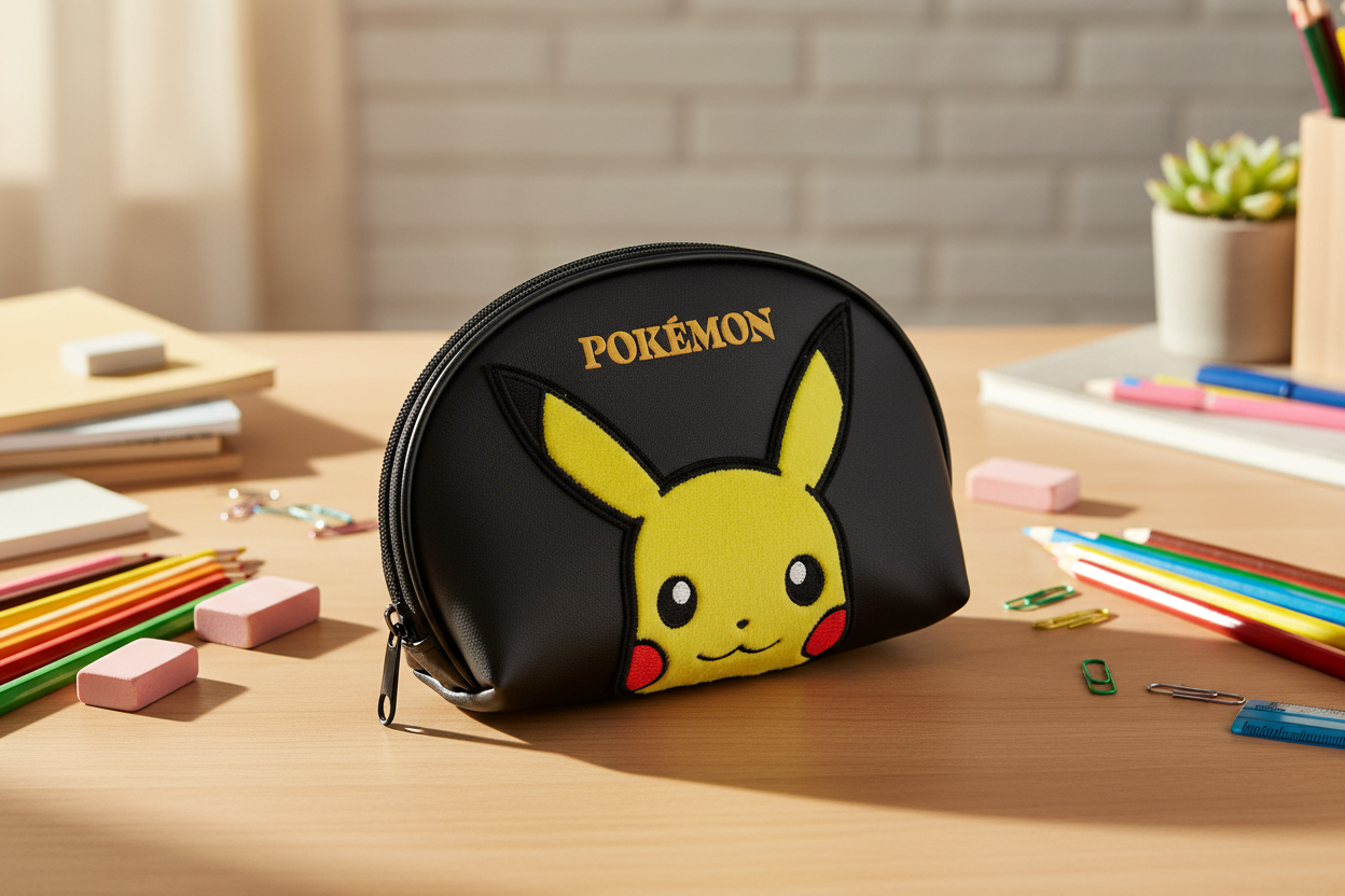 Trousse à crayons Pokémon – Pikachu avec patch peluche