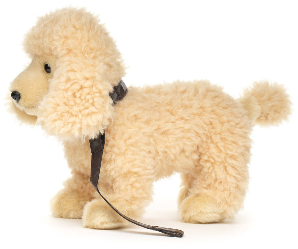 Peluche Caniche Abricot, Debout (avec Laisse) - 30 cm (Longueur)