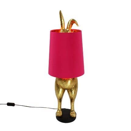 Lampe de table Hiding Bunny®, Or/Magenta, 24 x 24 x 74 cm