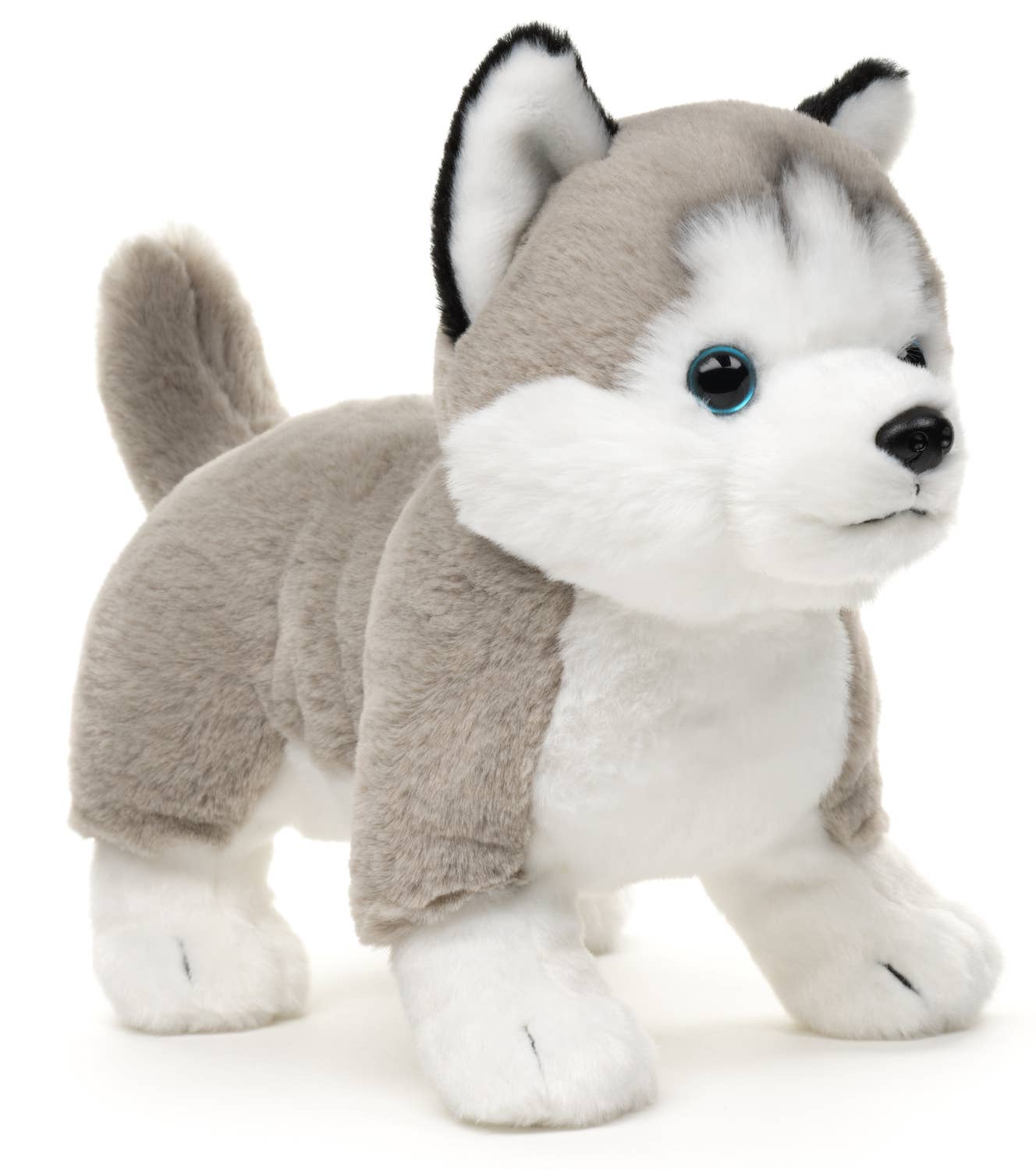 Peluche de husky gris, de pie