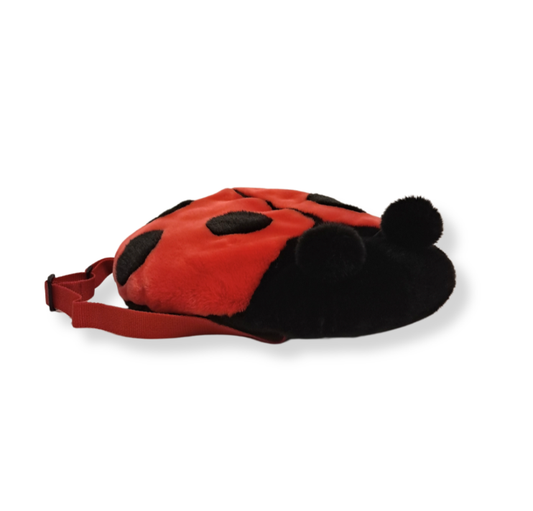 Mochila de peluche de mariquita para niños