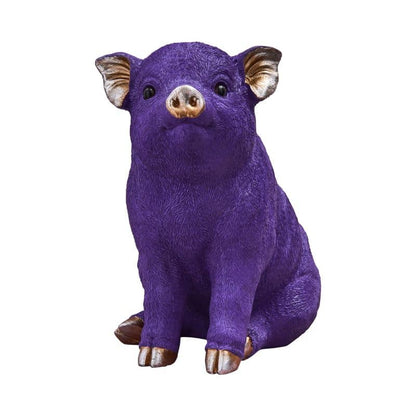 Money box, purple poly resin, 24 x 12 x 22.5 cm