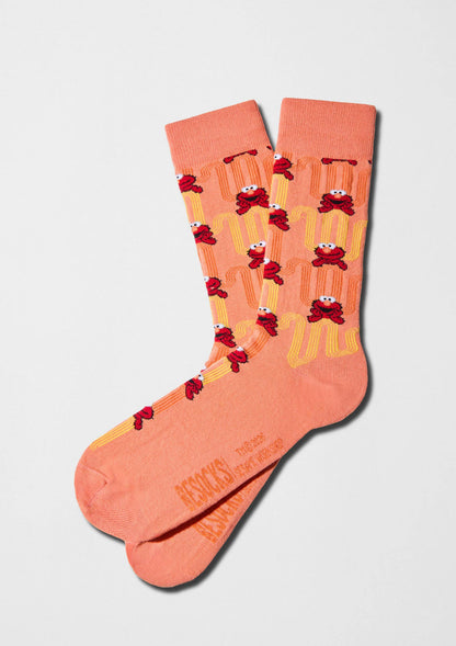 BeSesameStreet Elmo Zigzag - Chaussettes 100 % coton biologique