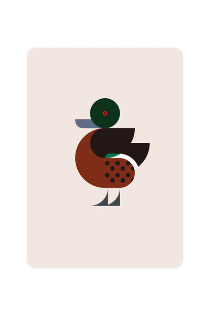 Postcard with Chestnut Teal