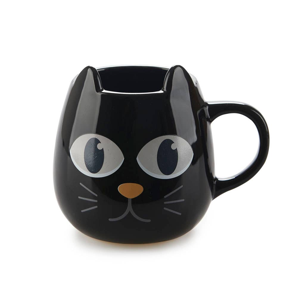 Mug, Wake Cat, black, 250 ml, black, ceramic