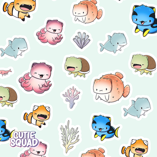 Planches d'autocollants Poisson-chat