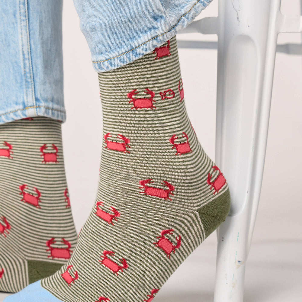Chaussettes en Coton Peigné Animaux - Crabe