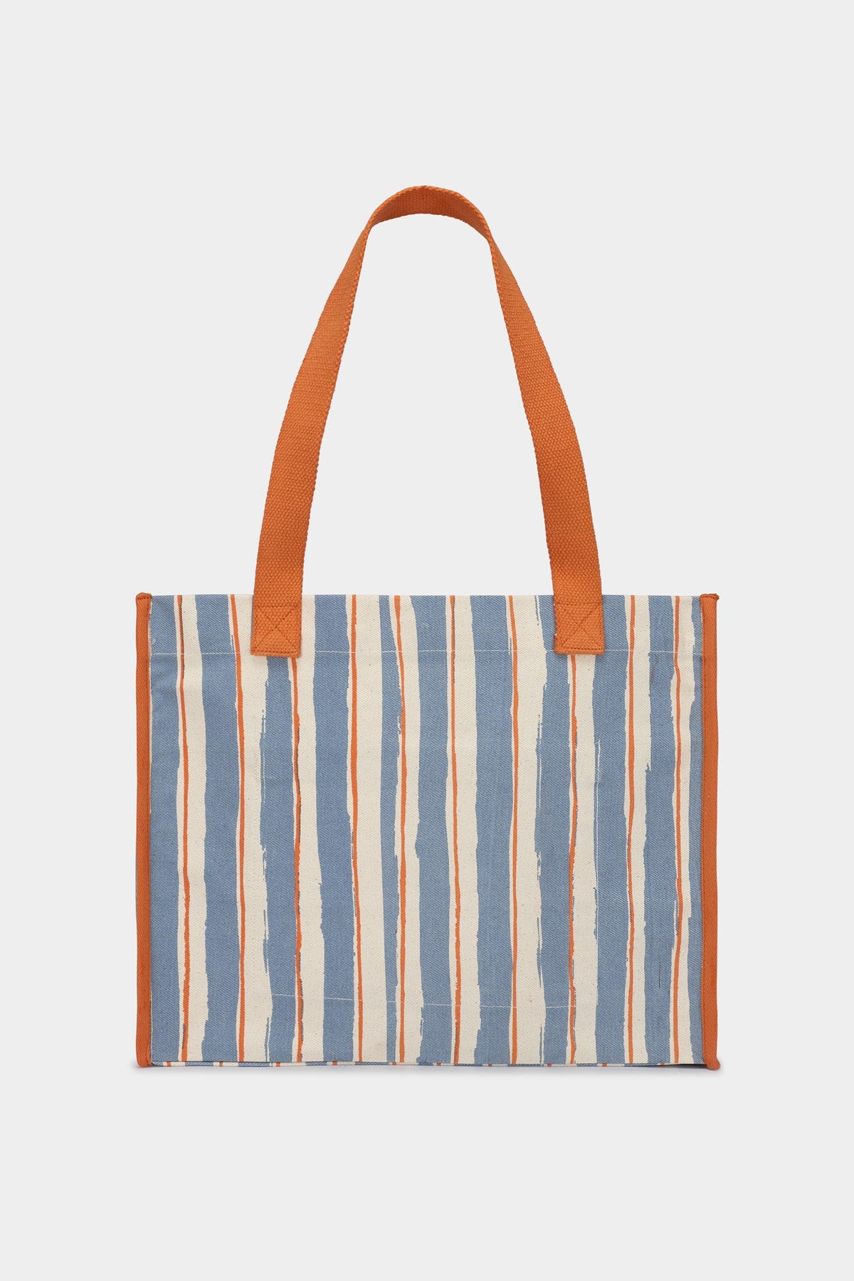 Sac cabas Claude Rayures orange et bleu